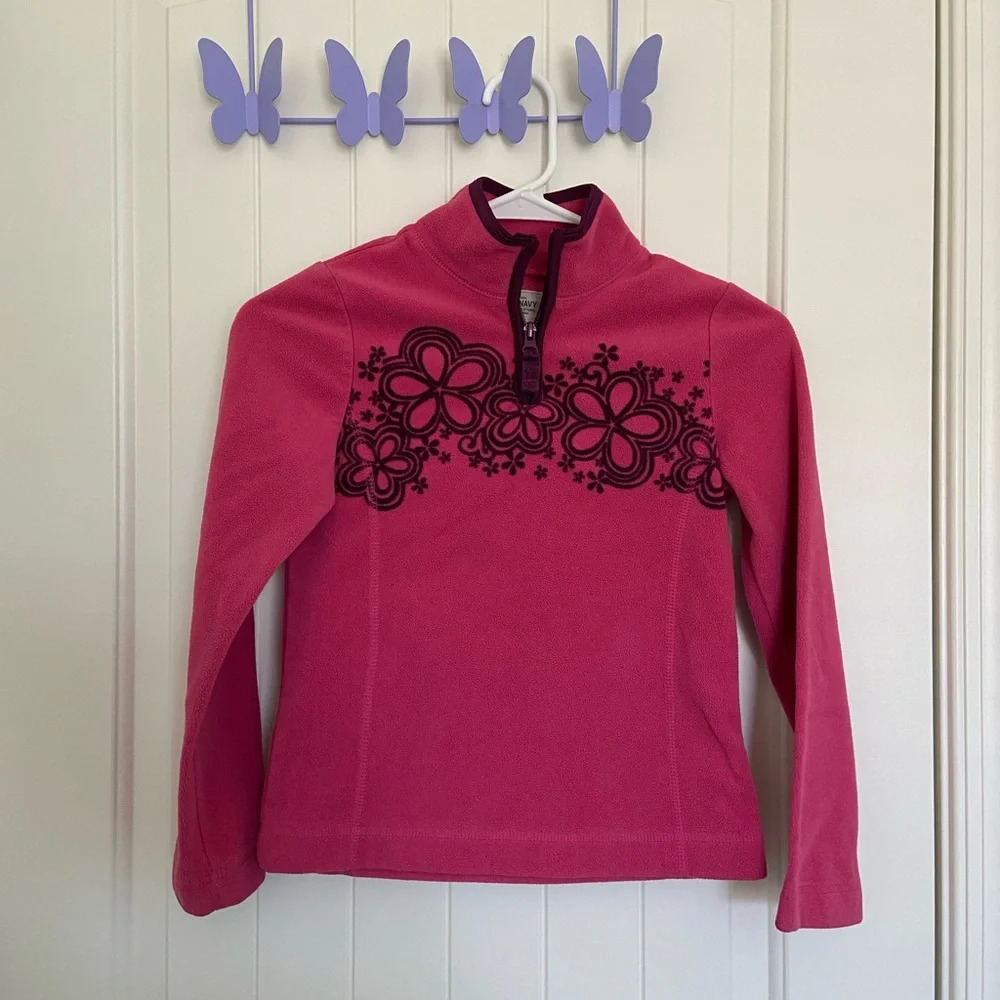 EUC | Old Navy‎ girl’s pink fleece quarter zip jacket — medium